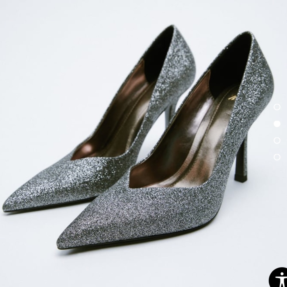 Zara NWT glitter high-heeled shoes heels. Holiday shows. New Years shoes
